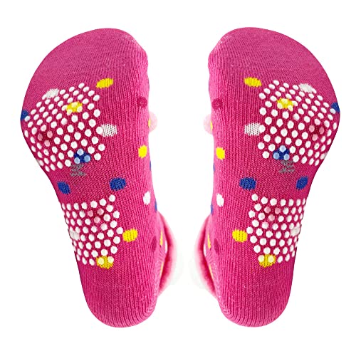 6 Pairs Girls 3D Cartoon Anti-Skid Booties Socks