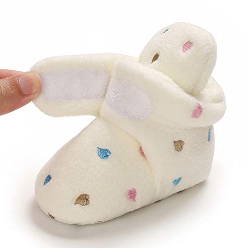 White Winter Baby Booties Shoes for Girls - Size 2 UK 0-6 Months