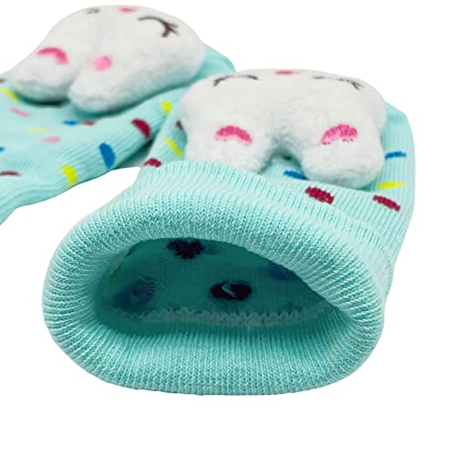 6 Pairs Girls 3D Cartoon Anti-Skid Booties Socks