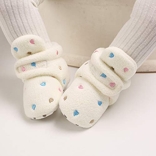 White Winter Baby Booties Shoes for Girls - Size 2 UK 0-6 Months