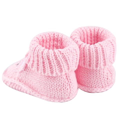 LACOFIA 2 Pairs Soft Knitted Baby Booties 0-3 Months
