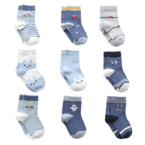 9 Pairs of Cute Cotton Baby Boy Socks