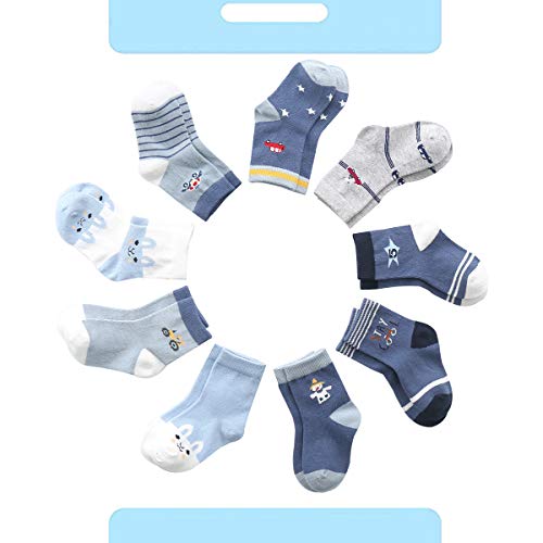 9 Pairs of Cute Cotton Baby Boy Socks