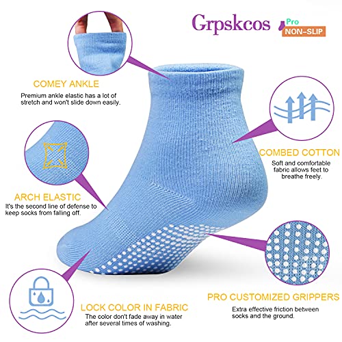 Boys Non Slip Grip Socks 12 Pairs for Toddlers