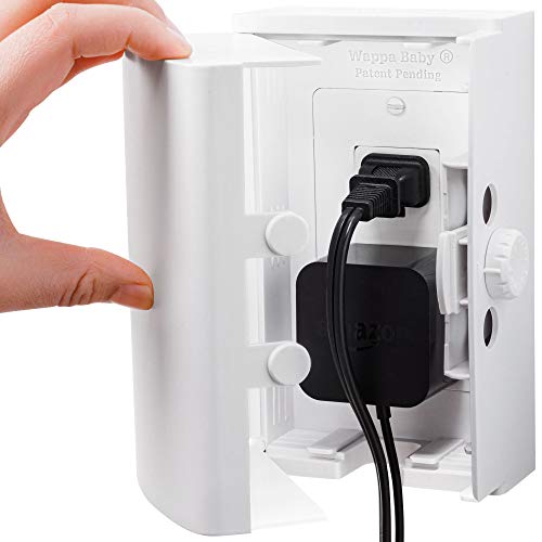 Baby Safety Outlet Cover with Double Lock - White