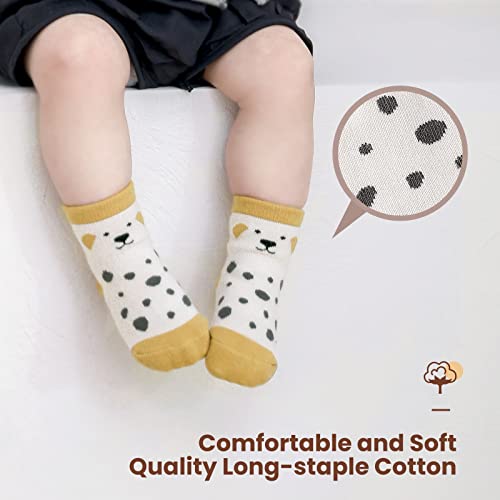 Auranso Baby Non-Slip Grip Socks with Cute Designs