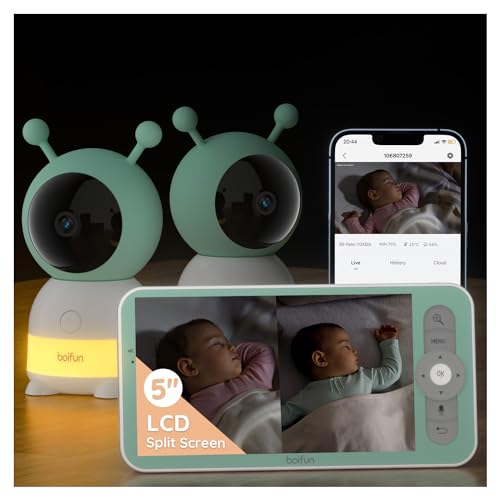 Dual Camera WiFi Baby Monitor with Split-Screen Control