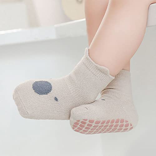 FedMois 5 Pairs Anti-Slip Animal Ankle Socks, 1-3 Years