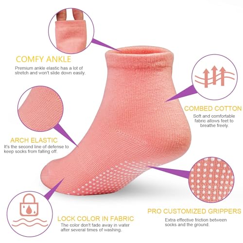 12 Pairs Anti Slip Kids Socks for Toddlers