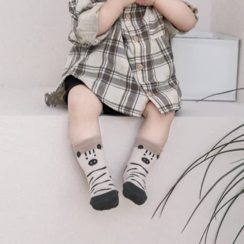 Auranso Baby Non-Slip Grip Socks with Cute Designs