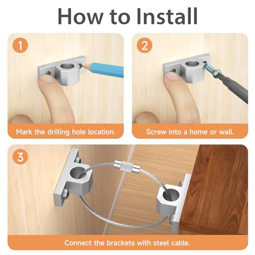 12 Pack Toddler Furniture Wall Anchor Earthquake Straps