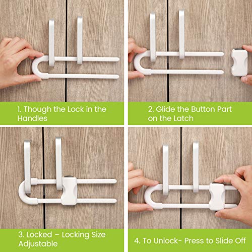 Baby Cabinet Locks: U-Shaped Safety Childproof Latch Set