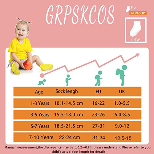 12 Pairs Anti Slip Kids Socks for Toddlers