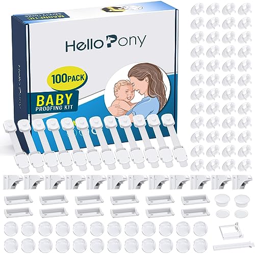 HelloPony Baby Proofing Kit: Locks, Corner Protectors, Outlet Covers