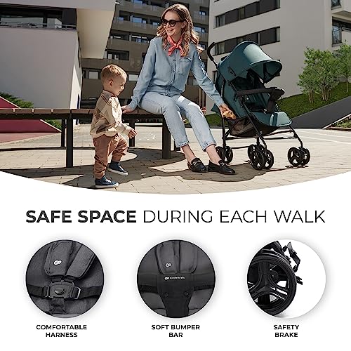 Kinderkraft TIK Lightweight Stroller, Adjustable Backrest, Gray, 6m+