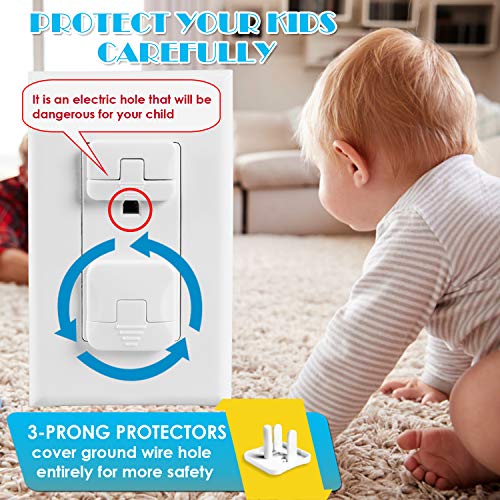 Babepai 38-Pack White Outlet Covers Child Safety Set