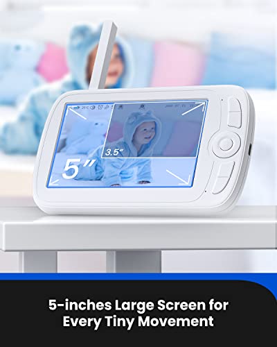 Proscenic BM300 Baby Monitor, 5’HD Video with 1080P Camera