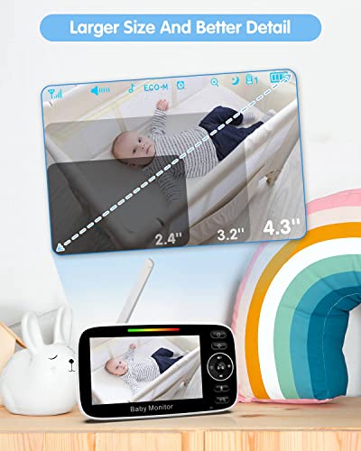 4.3" HD Video Baby Monitor with Camera and Audio