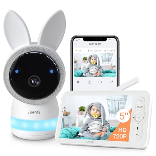 2K Baby Monitor with Camera, Night Vision, Split Screen