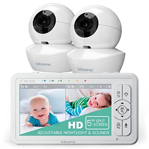 Babysense HD Split-Screen Baby Monitor with Two Cameras