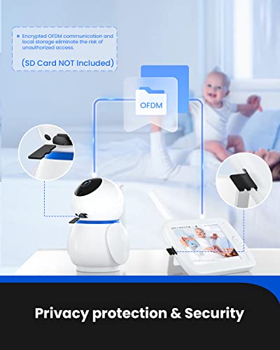 Proscenic BM300 Baby Monitor, 5’HD Video with 1080P Camera