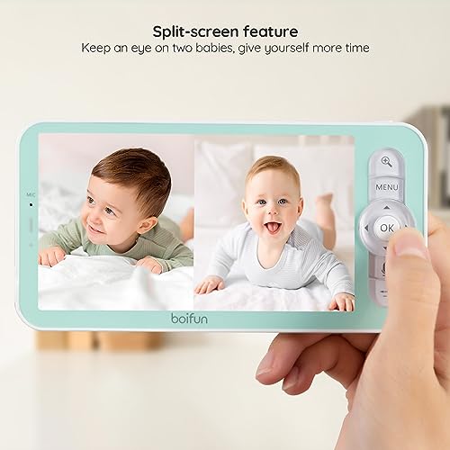 Dual Camera WiFi Baby Monitor with Split-Screen Control