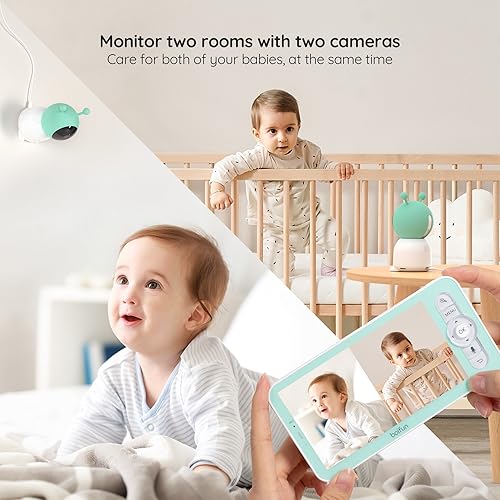 Dual Camera WiFi Baby Monitor with Split-Screen Control