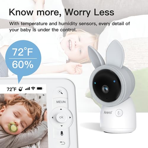 2K Baby Monitor with Camera, Night Vision, Split Screen