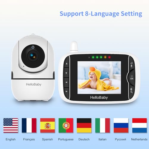 HelloBaby Monitor: Camera, Audio, VOX, Two-Way, Night Vision