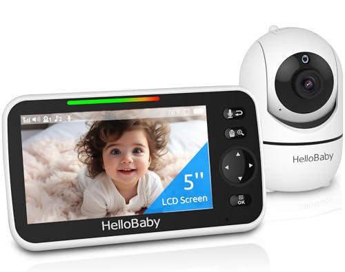 HelloBaby 5'' Display Video Baby Monitor with Night Vision