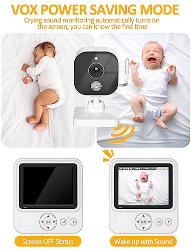 BURNNOVE Baby Monitor with Camera Night Vision & Audio