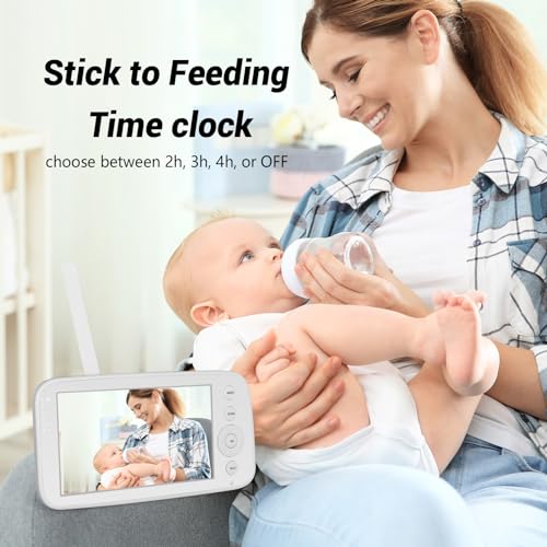 Byxsb 5" LCD Baby Monitor: 360° Pan, 90° Tilt