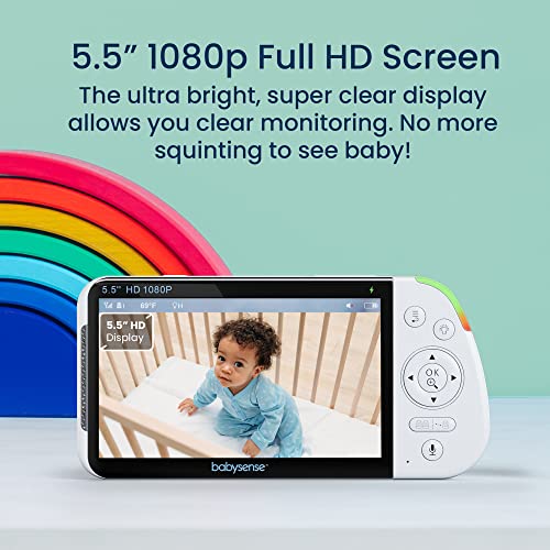 5.5" Full HD Split-Screen Baby Monitor with Camera