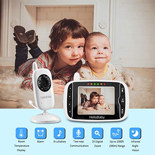 HelloBaby Wireless Video Baby Monitor: 3.2 Inch Screen