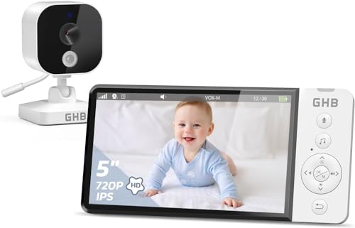 GHB Baby Monitor with Camera, Night Vision, 2-Way Audio