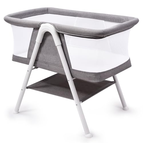 Bellababy Bedside Bassinet in Grey, Lightweight and Breathable