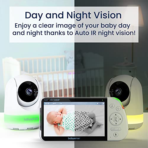 5.5" Full HD Split-Screen Baby Monitor with Camera
