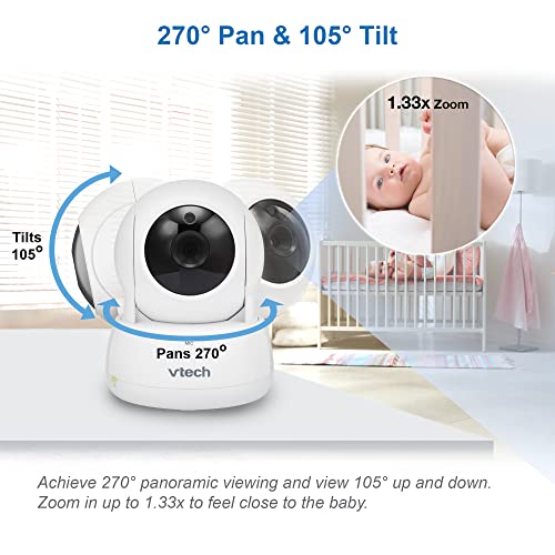 VTech Video Baby Monitor with Pan&Tilt, 5" LCD, Night Vision
