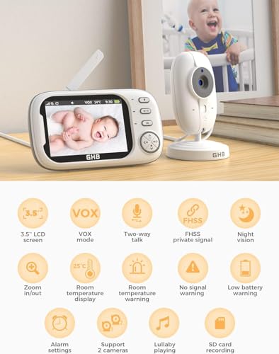GHB Camera Baby Monitor with Night Vision & VOX