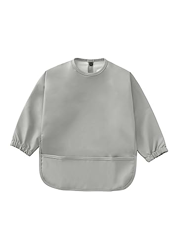 Long Sleeve Waterproof Baby Bib with Painting Apron