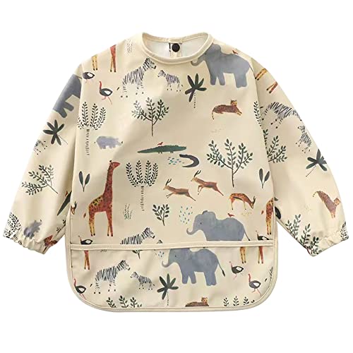 Jmbabe Waterproof Long Sleeve Baby Bib Apron