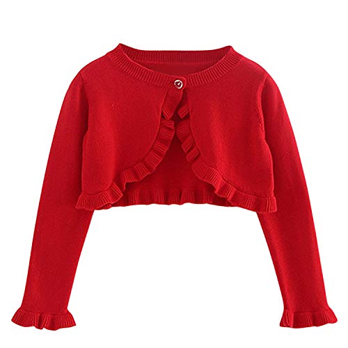 De feuilles Toddler Baby Girls Ruffle Knit Cardigan