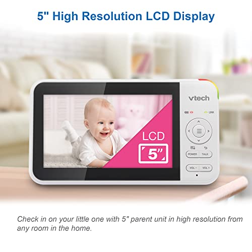 VTech Video Baby Monitor with Pan&Tilt, 5" LCD, Night Vision