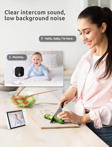 GHB Baby Monitor with Camera, Night Vision, 2-Way Audio