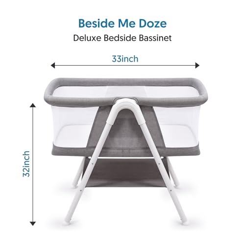 Bellababy Bedside Bassinet in Grey, Lightweight and Breathable