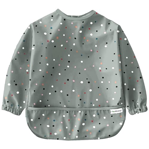 Nombear Baby Weaning Bib with Sleeves - Waterproof Infant Feeding Apron