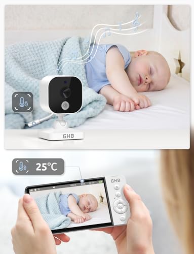 GHB Baby Monitor with Camera, Night Vision, 2-Way Audio