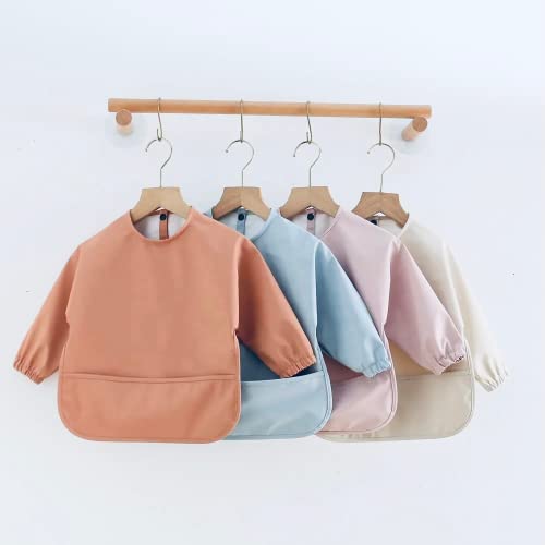 Long Sleeve Waterproof Baby Bib with Painting Apron