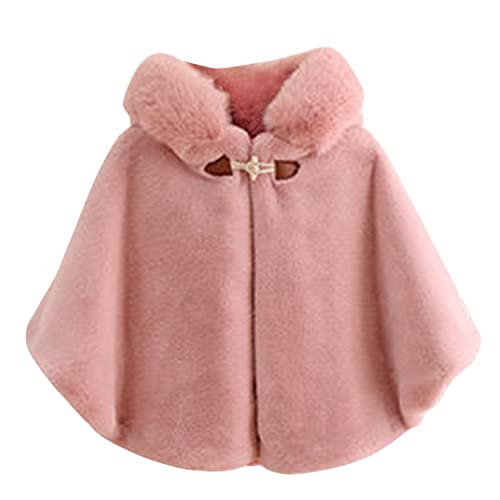 De feuilles Toddler Girls Hooded Fuzzy Fleece Cape