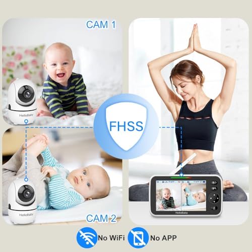 HelloBaby 5'' Display Video Baby Monitor with Night Vision